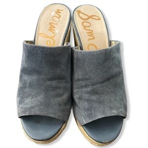 Sam Edelman| Blue Suede Wedge Heels